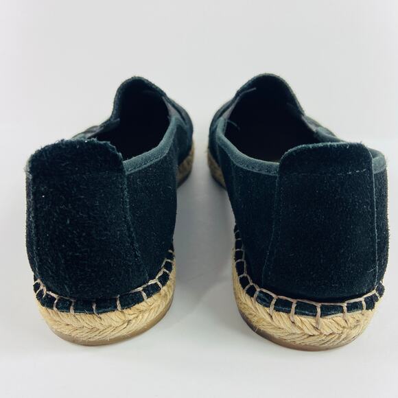 Free People Black Espadrille Suede Leather Slip On Shoes Size US 7.5 - Picture 5 of 9